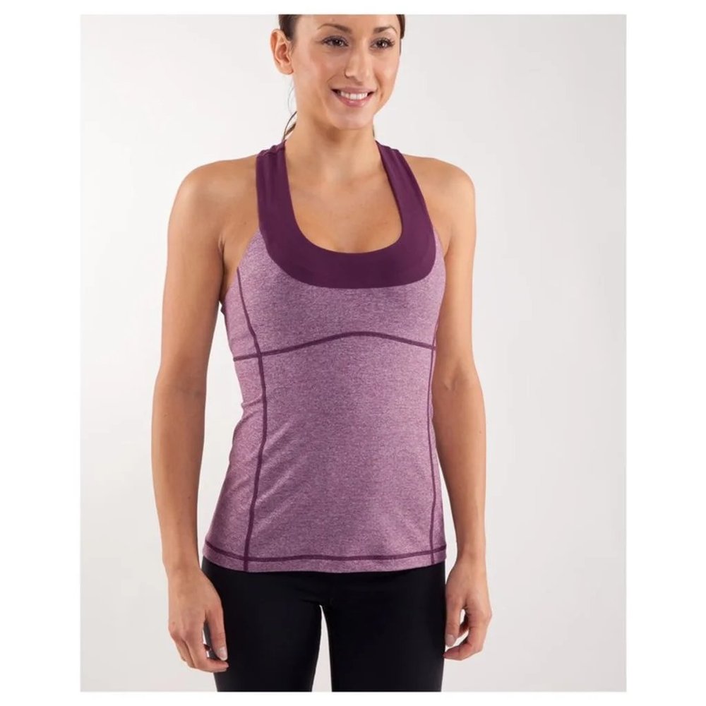 Lululemon Tank With Scoop Neck and Racerback Size 10 Plum‎ heather